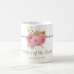 Mutter der Braut Diamond Pink Gold Floral Kaffeetasse
