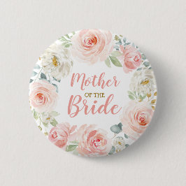 Mutter der Braut erröten rosa BlumenRosen-Hochzeit Button