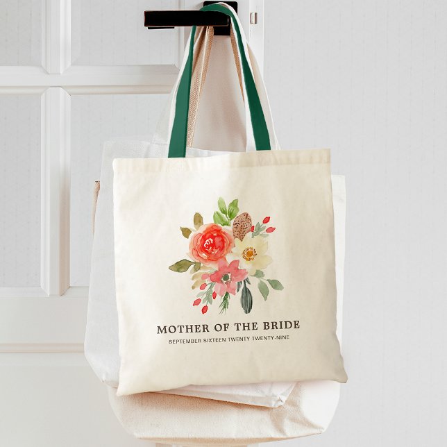 Mutter der Braut Frühling florale Rosa Rosa Weiß Tragetasche (Mother of the Bride Spring Floral Pink Red White Tote Bag)