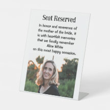 Mutter der Braut Gedenkstätte für Hochzeiten Plaqu