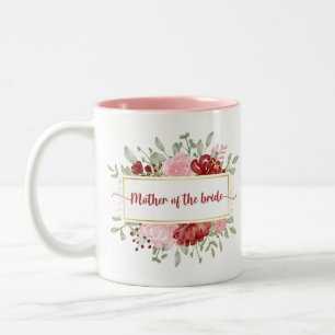 Mutter der Braut Geschenk Elegante Aquarellblume Zweifarbige Tasse