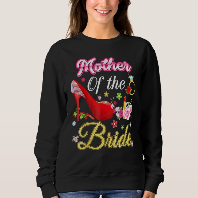 Mutter der Braut glücklich Hochzeit Blume rosa Sch Sweatshirt (Vorderseite)