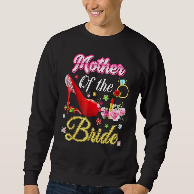 Mutter der Braut glücklich Hochzeit Blume rosa Sch Sweatshirt (Vorderseite)