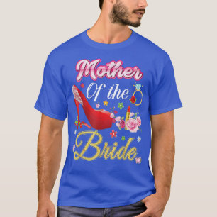 Mutter der Braut glücklich Hochzeit Blume rosa Sch T-Shirt