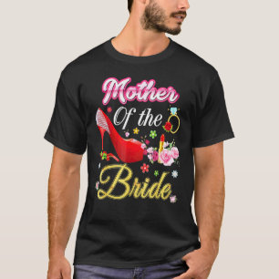Mutter der Braut glücklich Hochzeit Blume rosa Sch T-Shirt