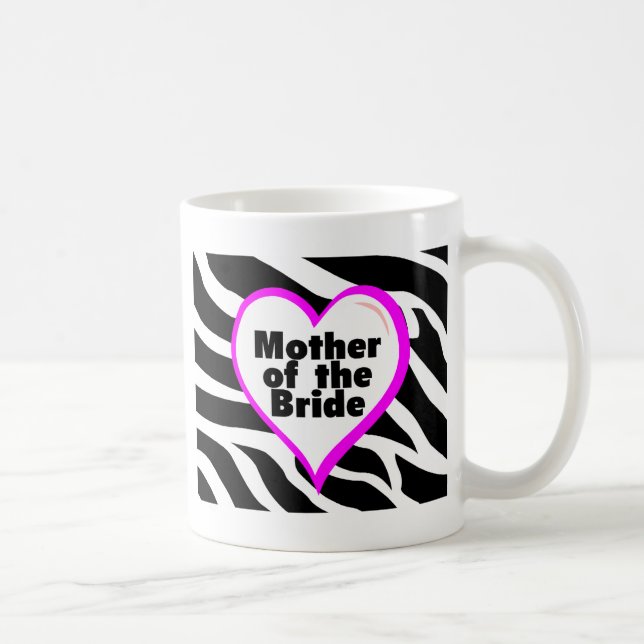 Mutter der Braut (Herzzebra-Streifen) Kaffeetasse (Rechts)