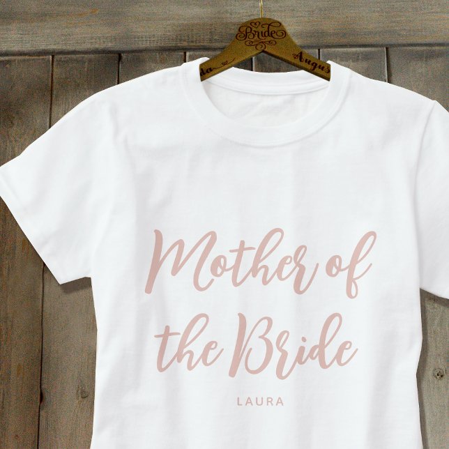 Mutter der Braut Hochzeit Dusty Pink White T-Shirt (Von Creator hochgeladen)