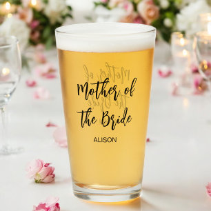 Mutter der Braut Hochzeit Schwarz-weißen Glass Cup Glas