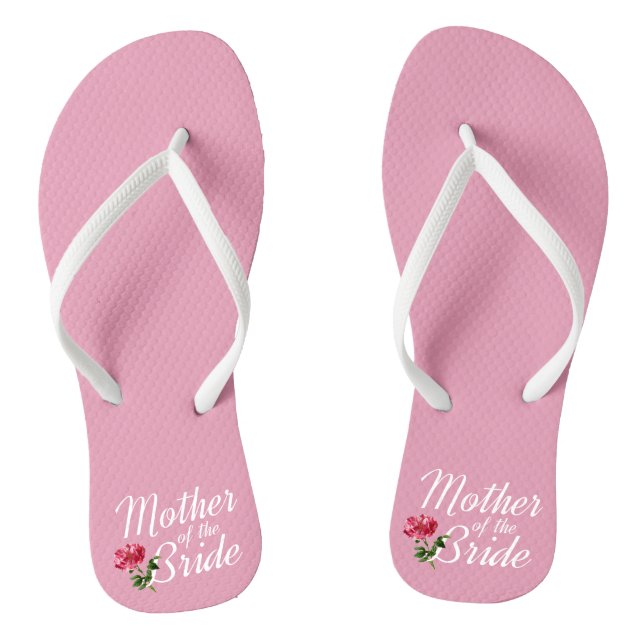 Mutter der Braut Hochzeitkalligrafie Flip Flops (Fußbett)