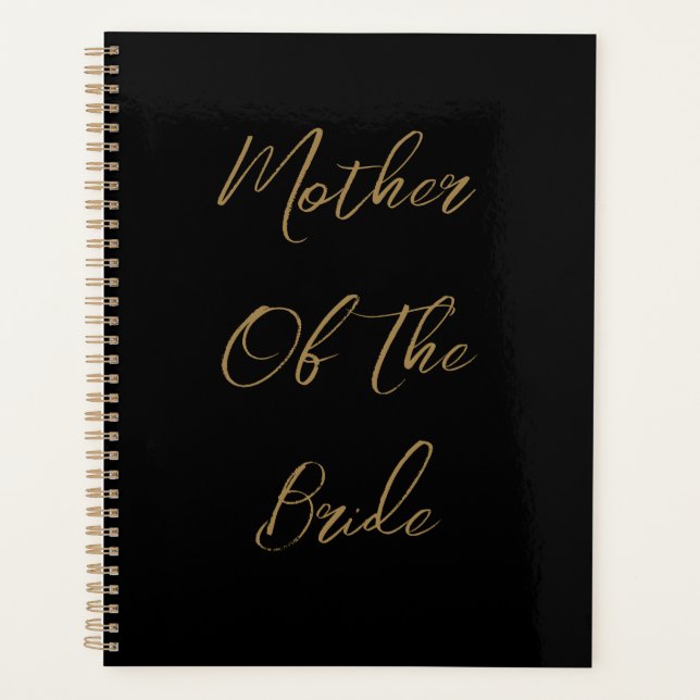 Mutter der Braut Hochzeitsgeschenk für Gold Black Planer (Vorderseite)