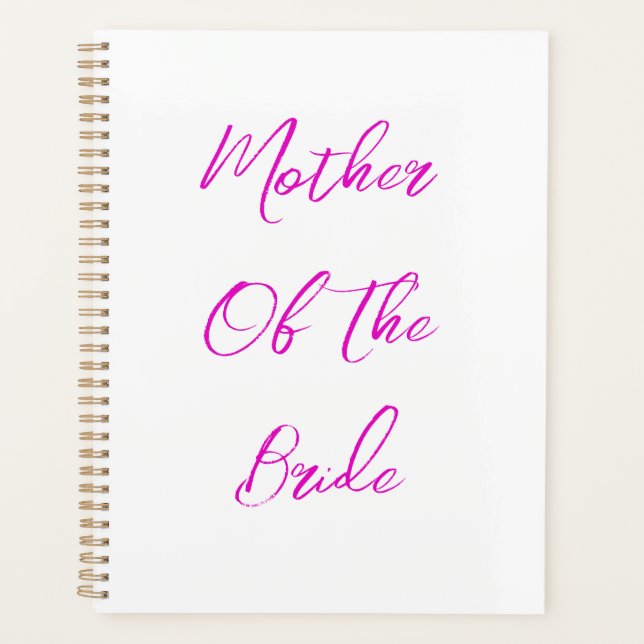 Mutter der Braut Hochzeitsgeschenk Gefallen Pink W Planer (Vorderseite)