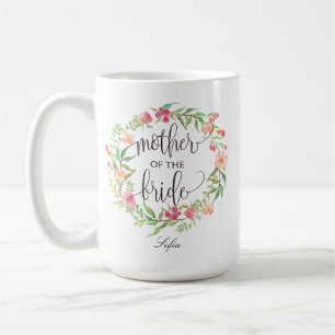 Mutter der Braut, Kalligrafie, Blumenreath-6 Kaffeetasse