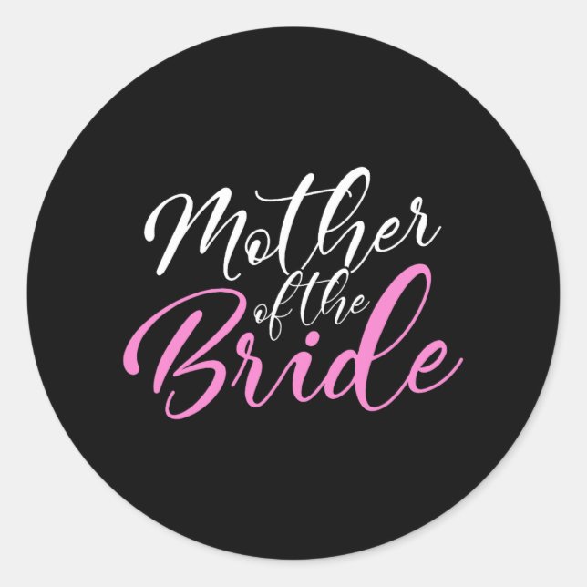 Mutter der Braut Matching Wedding Party Runder Aufkleber (Vorderseite)