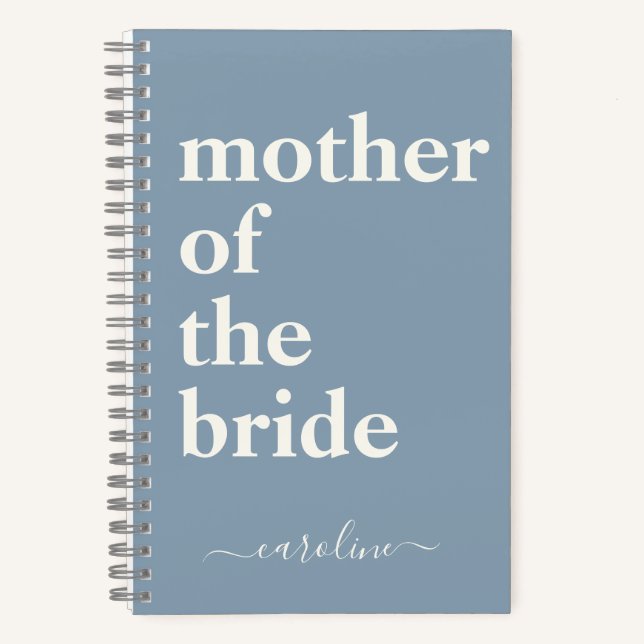 Mutter der Braut Minimalistisch Modernes Custom Bl Notizbuch (Vorderseite)