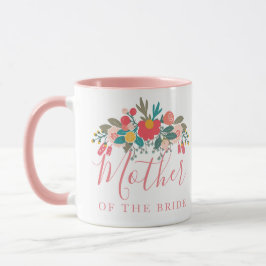 Mutter der Braut oder Groom Pink Blumenstrauß Tasse