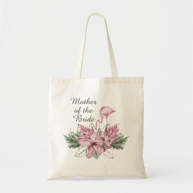 Mutter der Braut rosa Flamingo Tote Beutel Tragetasche (Vorne)