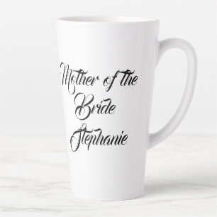 Mutter der Braut Schwarze elegante Schrift Hochzei Milchtasse