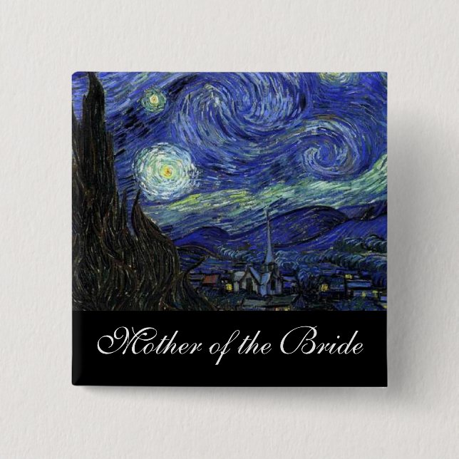 Mutter der Braut Starry Night Button (Vorderseite)