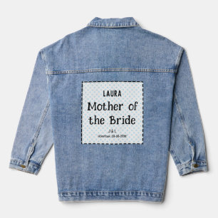 Mutter der Braut Stilvolle Hochzeit Personalisiert Jeansjacke