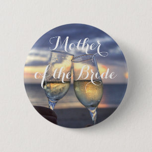Mutter der Braut Sunset On Beach Hochzeitsschaltfl Button