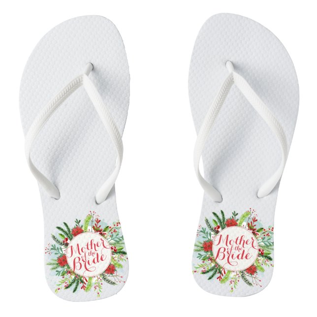 Mutter der Braut Weihnachten Hochzeit Flip Flops (Fußbett)