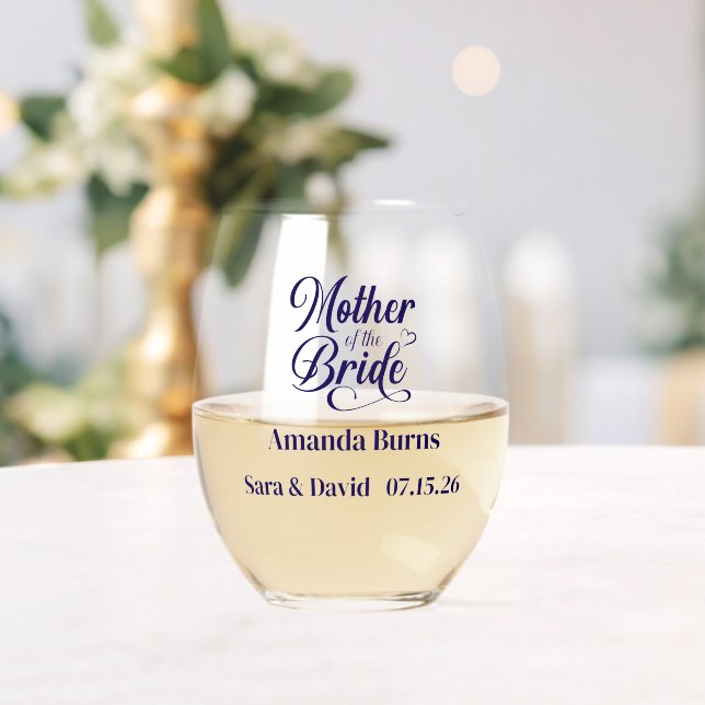 Mutter der Braut Weinglas Ohne Stiel (Insitu (Hochzeit))