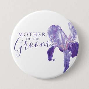 Mutter der Bräutigam-Iris lila Hochzeit Button