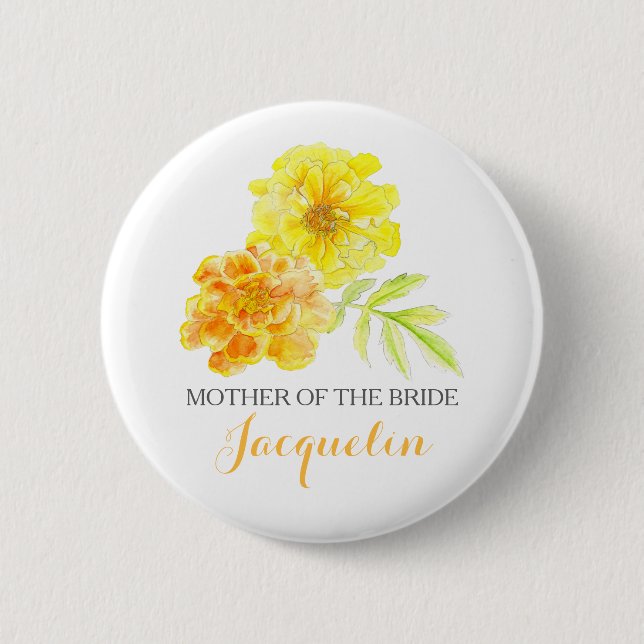 Mutter der Brautschwadronen Hochzeitsknopf Button (Vorderseite)
