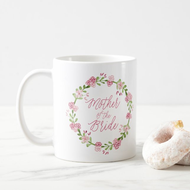 Mutter der BrautWatercolorwreath-Tasse Tasse (Mit Donut)