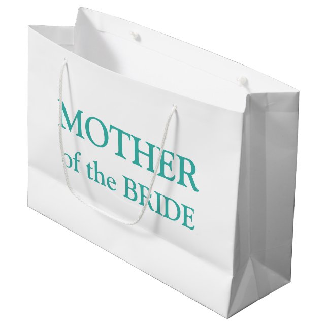 Mutter der Bride Aqua White große Geschenktasche Geschenktüte (Vorderseite Schrägansicht)
