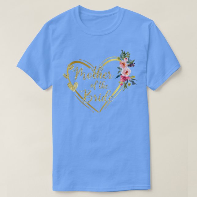 Mutter der Bride Blume Gold Gliter Floral T-Shirt (Design vorne)