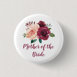 Mutter der Bride Blush Burgund Bloral Button