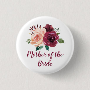 Mutter der Bride Blush Burgund Bloral Button