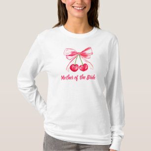 Mutter der Bride Coquette Pink Bow Hochzeit T-Shirt
