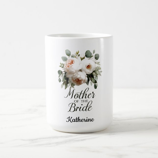 Mutter der Bride Floral Elegant Hochzeitsdesign Kaffeetasse (Mittel)