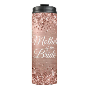 Mutter der Bride Glittery Rose Gold Glam Thermosbecher