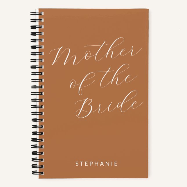 Mutter der Bride Personalisiert Terracotta Notizbuch (Vorderseite)