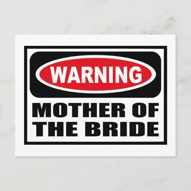 MUTTER DER BRIDE-Postkarte warnen Postkarte (Vorderseite)