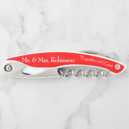 Mutter der Bride Red Gastgeschenk Hochzeit Corksch Kellnermesser