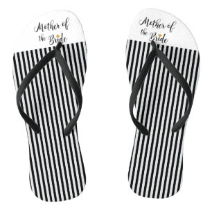 Mutter der Bride, schwarze Streifen goldene Blume Flip Flops