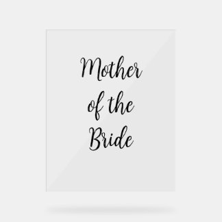 Mutter der Bride Simple Wedding Blue Typografie Acrylschild