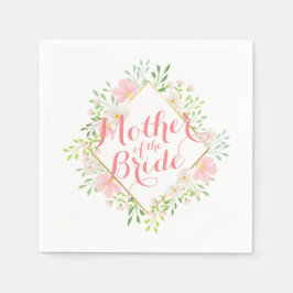 Mutter der Bride Watercolor Wedding Napkin Serviette