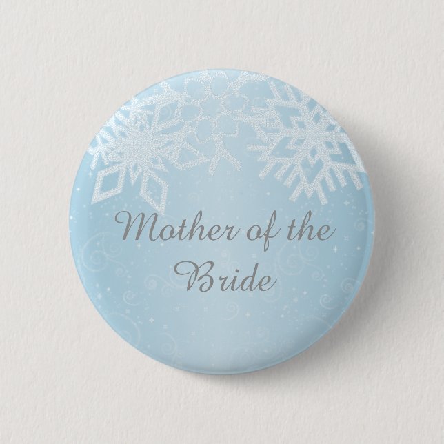 Mutter der Bride Winter Schneeflocken Button (Vorderseite)