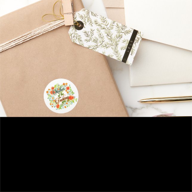 Mutter der F*cking-Jahr-Wildblume Blumenkohle Mama Runder Aufkleber (Schenken)