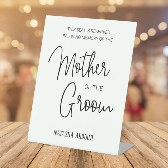 Mutter der Gedächtnisstuhl "Groom" reserviert Hoch Sockelschild (Von Creator hochgeladen)