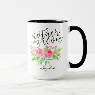 Mutter der Groom Aquarellblume Personalisiert Tasse