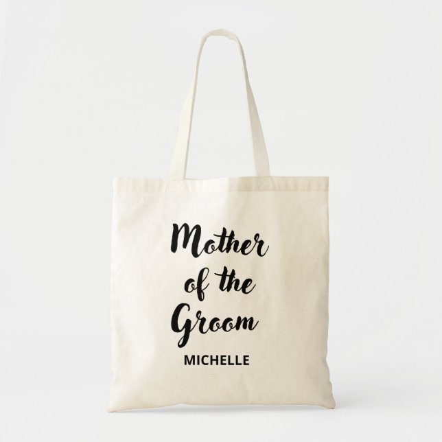 Mutter der Groom Black Personalisiert Tote Tasche (Vorne)