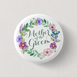 Mutter der Groom Elegant Floral Wedding Button