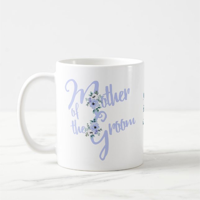 Mutter der Groom Floral Letter Wedding Party Kaffeetasse (Links)