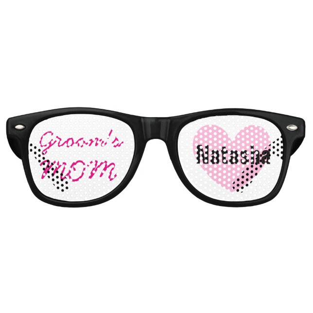Mutter der GROOM Gastgeschenk Hochzeit Black Pink  Partybrille (Vorderseite)